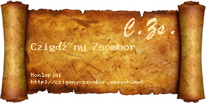 Czigány Zsombor névjegykártya