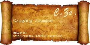 Czigány Zsombor névjegykártya